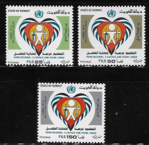 Kuwait 1987 World Health Day Immunization Sc 1034-1036 MNH A2150