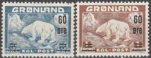 Greenland #39-40  F-VF Unused CV $121.00 (A14121)