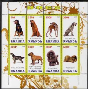 RWANDA - 2009 - Dogs - Perf 8v Sheet - MNH - Private Issue