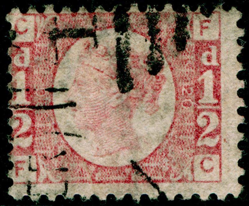 SG49, ½d rose PLATE 20, USED. Cat £75. FC