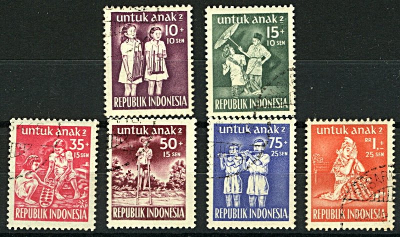 Indonesia 1954 Child Welfare  SG676/81 6v FU Stamps