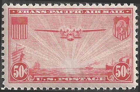 # C22 MINT NEVER HINGED ( MNH ) CHINA CLIPPER OVER PACIFIC