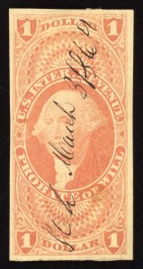 US Scott R76a Used $1 red Probate of Will Revenue Lot Ar058 bhmstamps