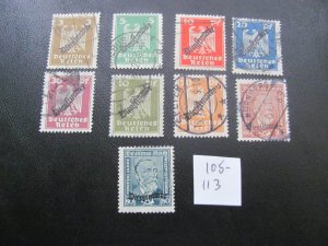 GERMANY USED 1924 MI. 106-113 OFFICIAL SET 65 EUROS VF/XF  (123)