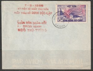 Vietnam 1952 Sc C10 air post first day cover Saigon cancel