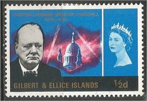 GILBERT AND ELLICE, 1966,  MH 1/2p, Churchill Memorial  Scott 106