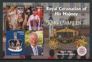 GRENADA 2023 CORONATION OF KING CHARLES III SHEET  MINT NH