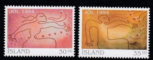 Iceland # 790-791, Christmas, Mint NH, 1/2 Cat.