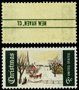 1384, MNH 6¢ New Haven, CT Precancel Printed on Reverse Error - Stuart Katz