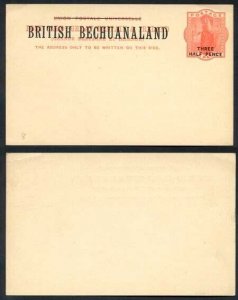 British Bechuanaland 1 1/2d O/P on QV 1d Red Foreign Postcard Mint