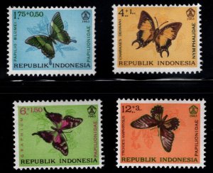 Indonesia Scott B156-B159 MH* Butterfly semi-postal set