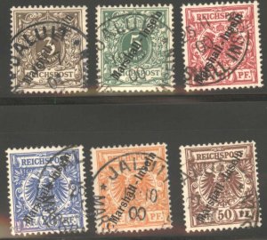 Germany 1899 Set  JALUIT Marschall Marshall Islands 2nd Issue Mi7-12 Used 102172