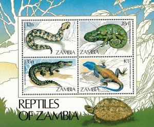 Zambia 1984 - Reptiles of Zambia - Souvenir Sheet - Scott 311A - MNH