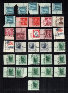 US   31 mint different plate number singles