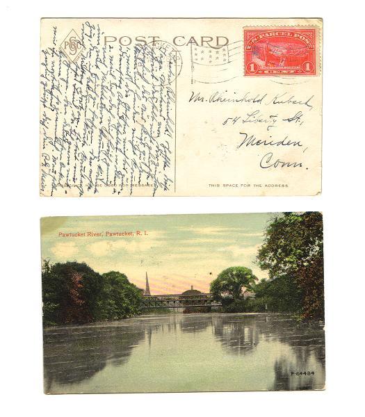 US picture postcard 1900s parcel post Q1 Pawtucket RI