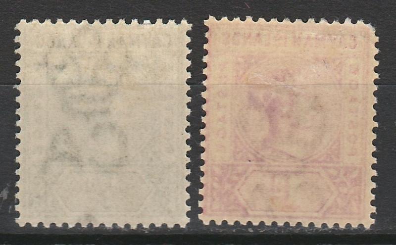 CAYMAN ISLANDS 1900 QV 1/2D AND 1D