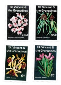 St. Vincent 1994 - Orchids Flowers - Set of 4 Stamps - Scott #2035-42 - MNH