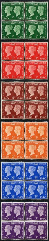 SG479/84 1940 Centenary Set in Mint Blocks of Four (2 x U/M)