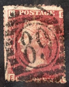 GB QV 1879 SG43 PENNY RED PLATE 225 ‘EL’ A RARE ITEM. HIGH CV£++