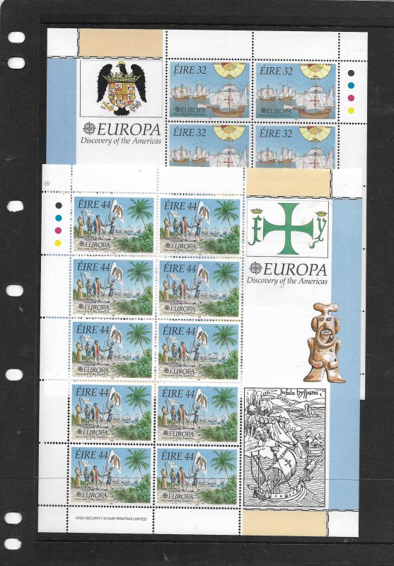 IRELAND, 864-865, MNH, SS, OF 10 DISCOVERY OF AMERICA