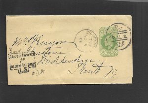 EDWARD 7 1906 WRAPPER WITH MORE TO PAY CACHET