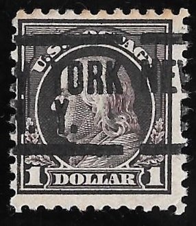 478 1 Dollar Precancel Franklin (1917) Stamp used Fine
