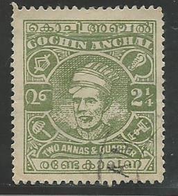 India - Cochin 68   Used  1943 PD