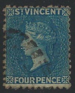 1866 ST. VINCENT - SG no. 6 4d. deep blue USED