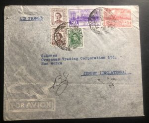 1949 Montevideo Uruguay Airmail cover To Jersey Channel Island England