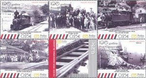 Montenegro 2008 100 years of the first Montenegro railway Trains set of 6 stamps