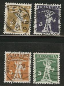 Switzerland Scott 149-152 used  1910-17 set Granite Paper