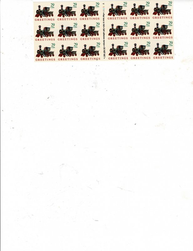 Train Christmas Greetings 29c US ATM Postage Booklet #2719a VF MNH