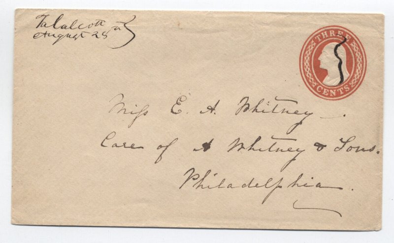 1850s U9 stamped envelope Talcott VA manuscript postmark misspelled [H.2511]