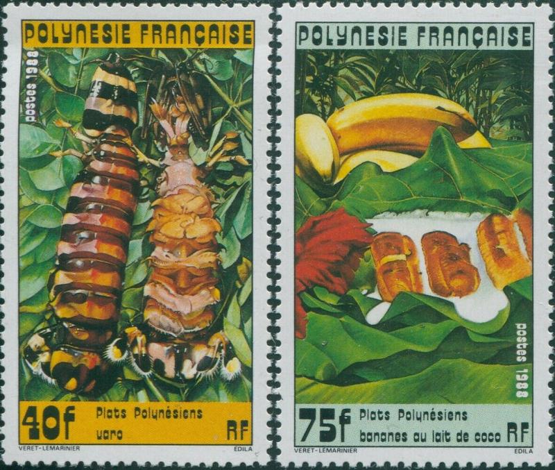 French Polynesia 1988 Sc#474-475,SG524-525 Polynesian Food Dishes set MNH