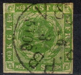 Denmark #5 F-VF Used CV $67.50 (X3145)