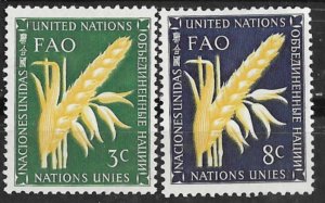 UN-NEW YORK # 23-24    F.A.O.   Corn    (2)  Mint NH