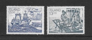 ICELAND #575-6 FIISHING INDUSTRY MNH