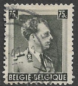 BELGIUM 1938-41 75c King Leopold III Issue Sc 310 VFU