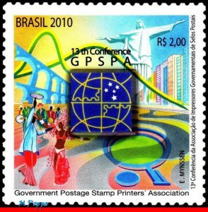 3148 BRAZIL 2010 GOVERNAMENT POSTAGE STAMP PRINTERS' ASSOCIATION, GPSPA, MNH