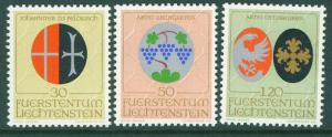 LIECHTENSTEIN Scott 486-88 MNH**  1971 Ecclesiastic Arms set