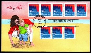 Scott 3775 5 Cents Sea Coast Pugh Hand Painted FDC Plate # Coil Strip 54 Of 66