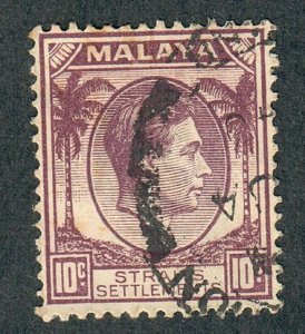 Straits Settlements #244 used single