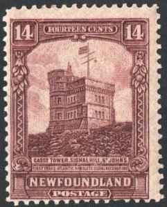 Newfoundland SC#155 14¢ Cabot Tower, St. John's(1928) MLH