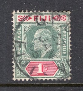 Fiji 1903 E7, 1sh Watermark Crown CA VF Used #67 CV$85