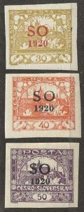 Eastern Silesia  7-9, mint, hinge remnants. 1920.  (D222)