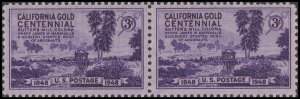 US 954 California Gold Centennial 3c horz pair MNH 1948