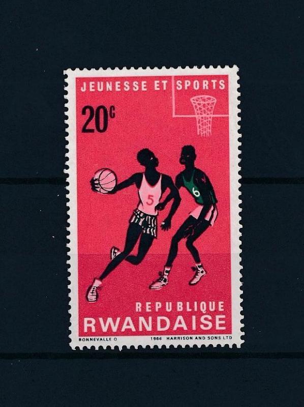 [46285] Rwanda 1966 Sports Basketball from set MNH