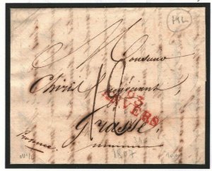 BELGIUM HISTORIC LETTER Cover 1807 WARS Military Occupation FRANCE Grasse H142b