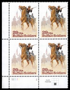 US #2818 BUFFALO SOLDIERS MNH LL PLATE BLOCK #S1111