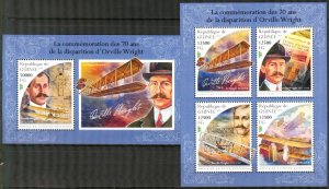 Guinea 2018 Aviation Airplanes Orville Wright sheet + S/S MNH